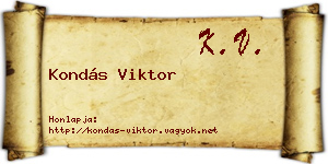 Kondás Viktor névjegykártya