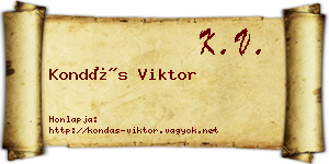 Kondás Viktor névjegykártya